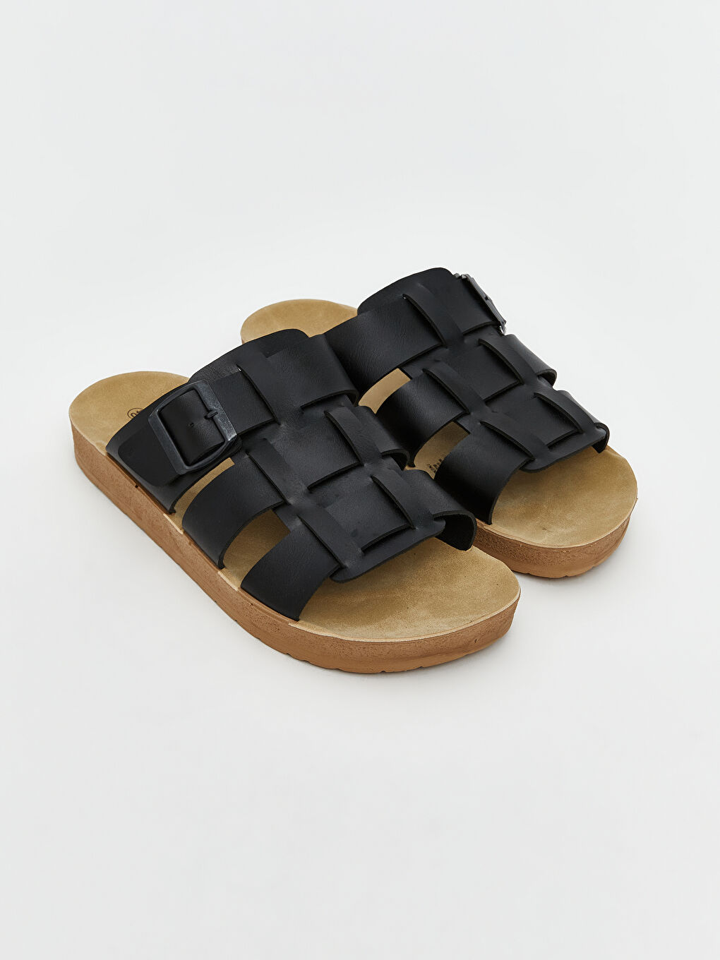 Leather Look Men's Slippers -S5CT42Z8-CVL