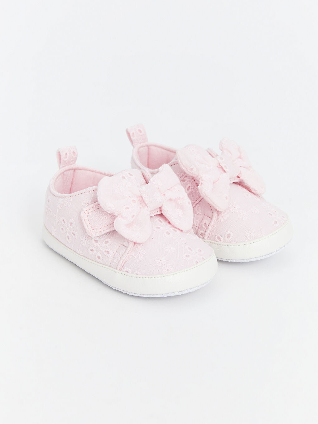Hook and Loop Bow Detailed Baby Girls' Pre-Walking Home Shoes -S5CT50Z1-DMQ