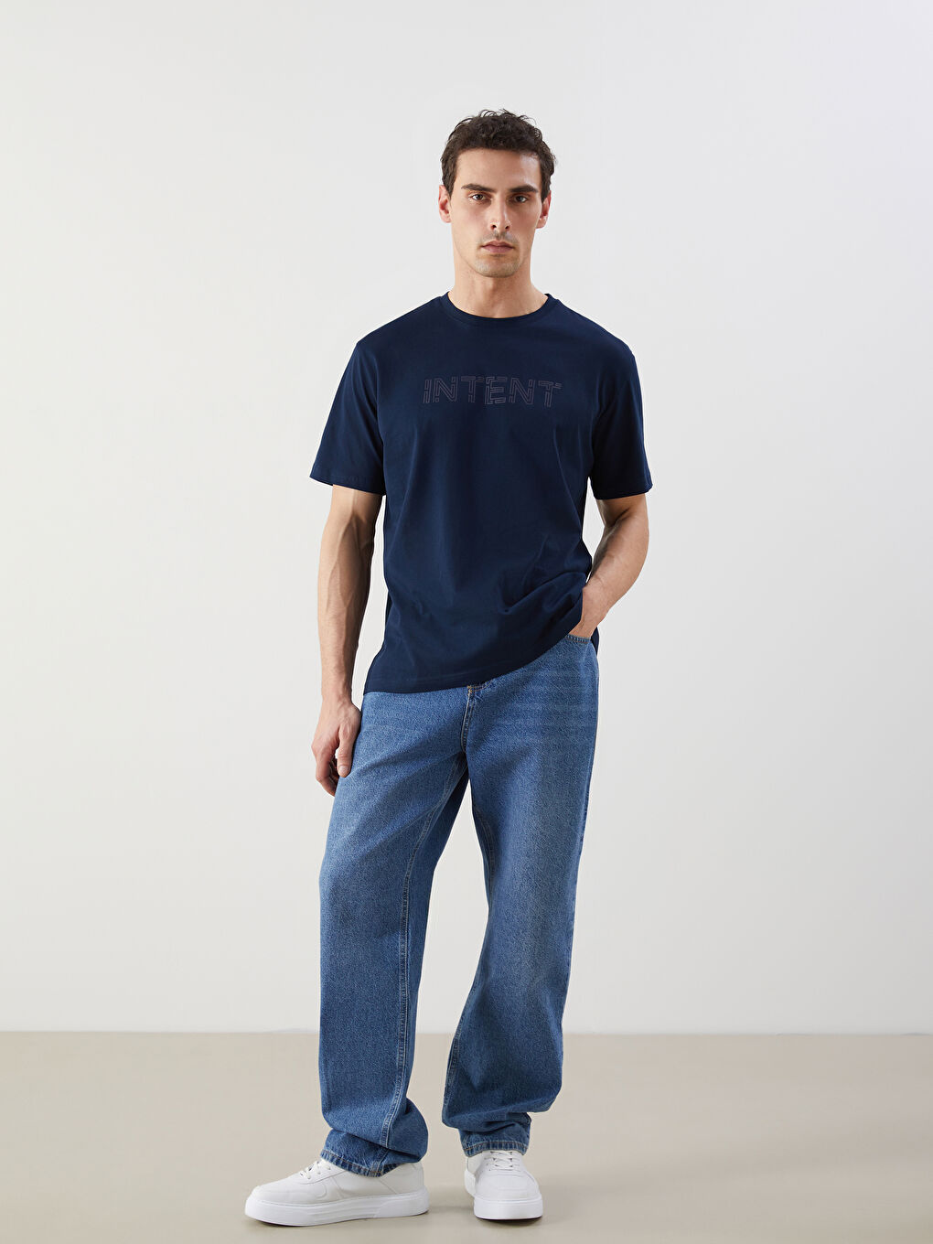 Crew Neck Printed Jersey Men's T-Shirt-1