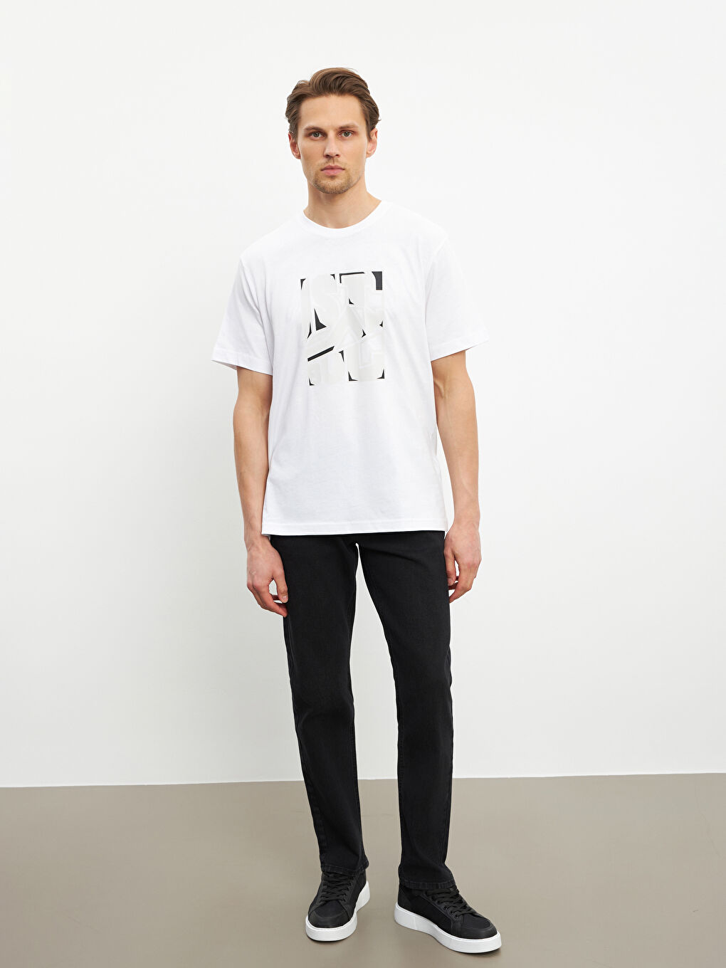 Crew Neck Printed Jersey Men's T-Shirt