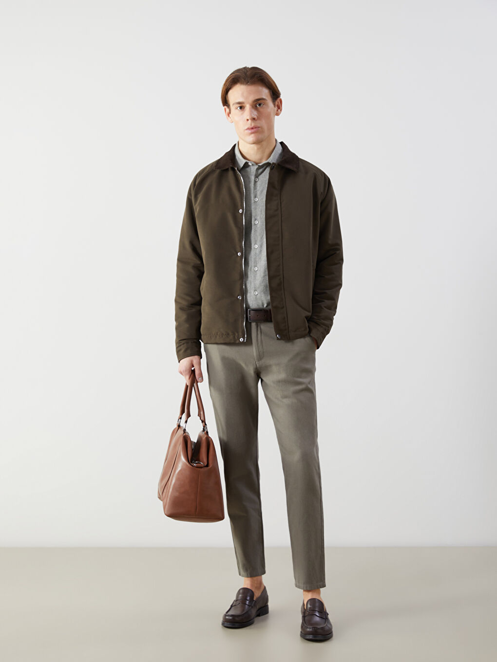 Standard Fit Linen Blended Men's Trousers -S5CU05Z8-HDA
