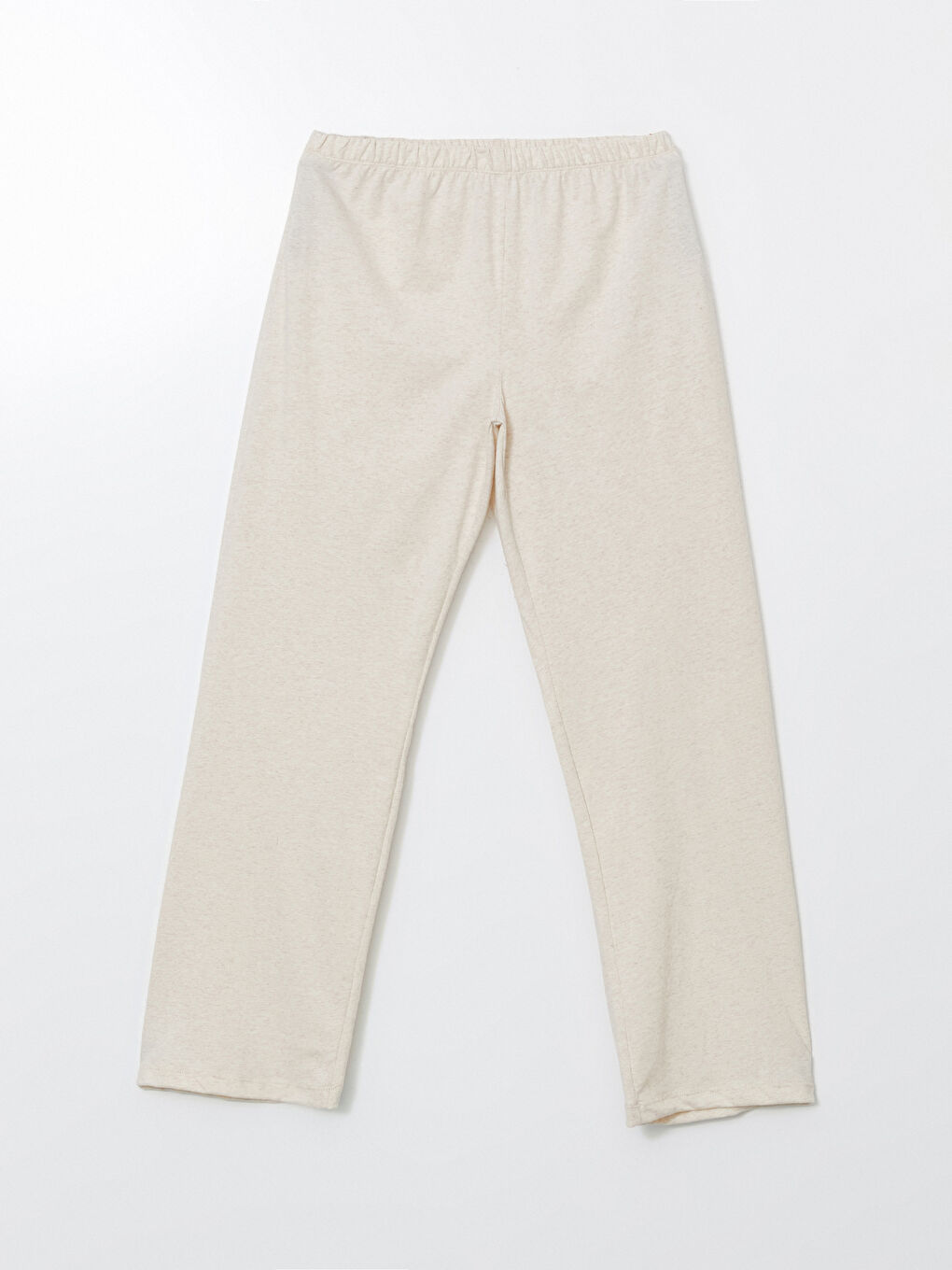 Bej Beli Lastikli Kadın Pijama Altı