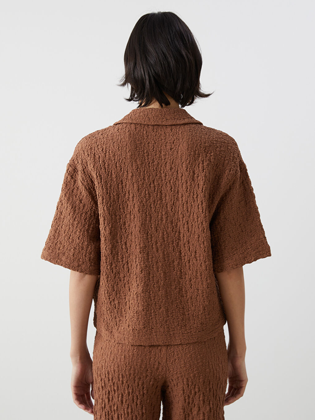 Loose Fit Textured Women’S Shirt -S5CU19Z8-H2N