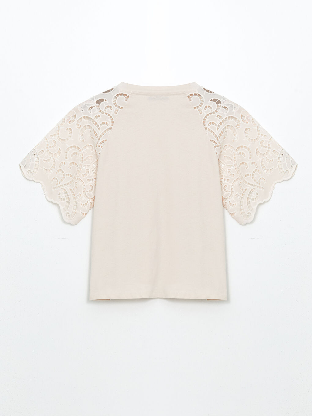Crew Neck Lace Detailed Women's Blouse -S5CU20Z8-FZX