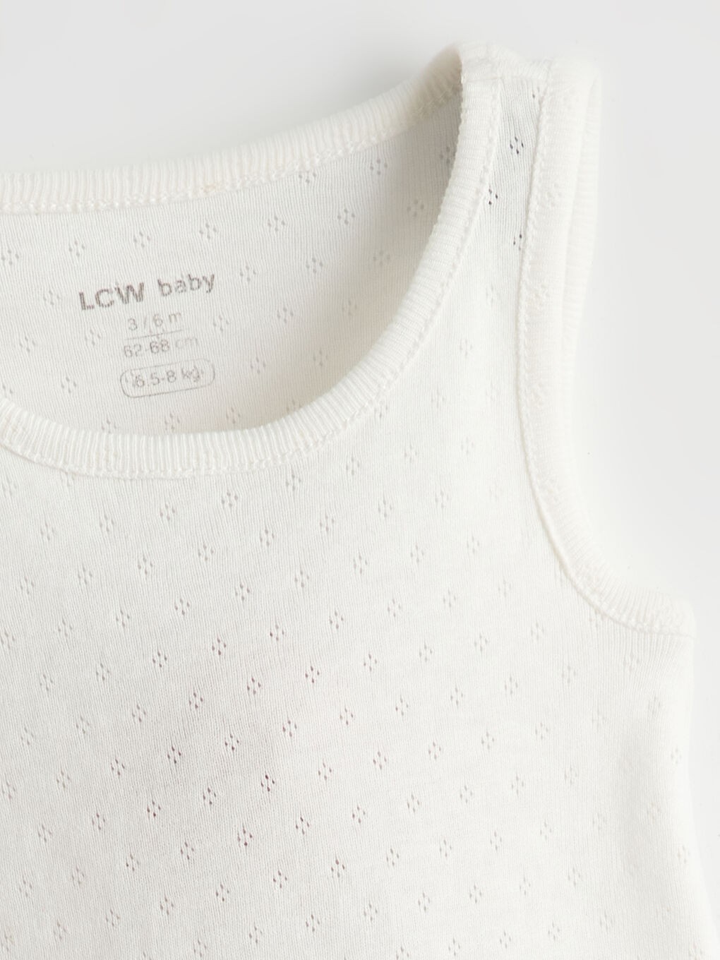 LCW baby Ekru Bisiklet Yaka Basic Kız Bebek Çıtçıtlı Body - 1