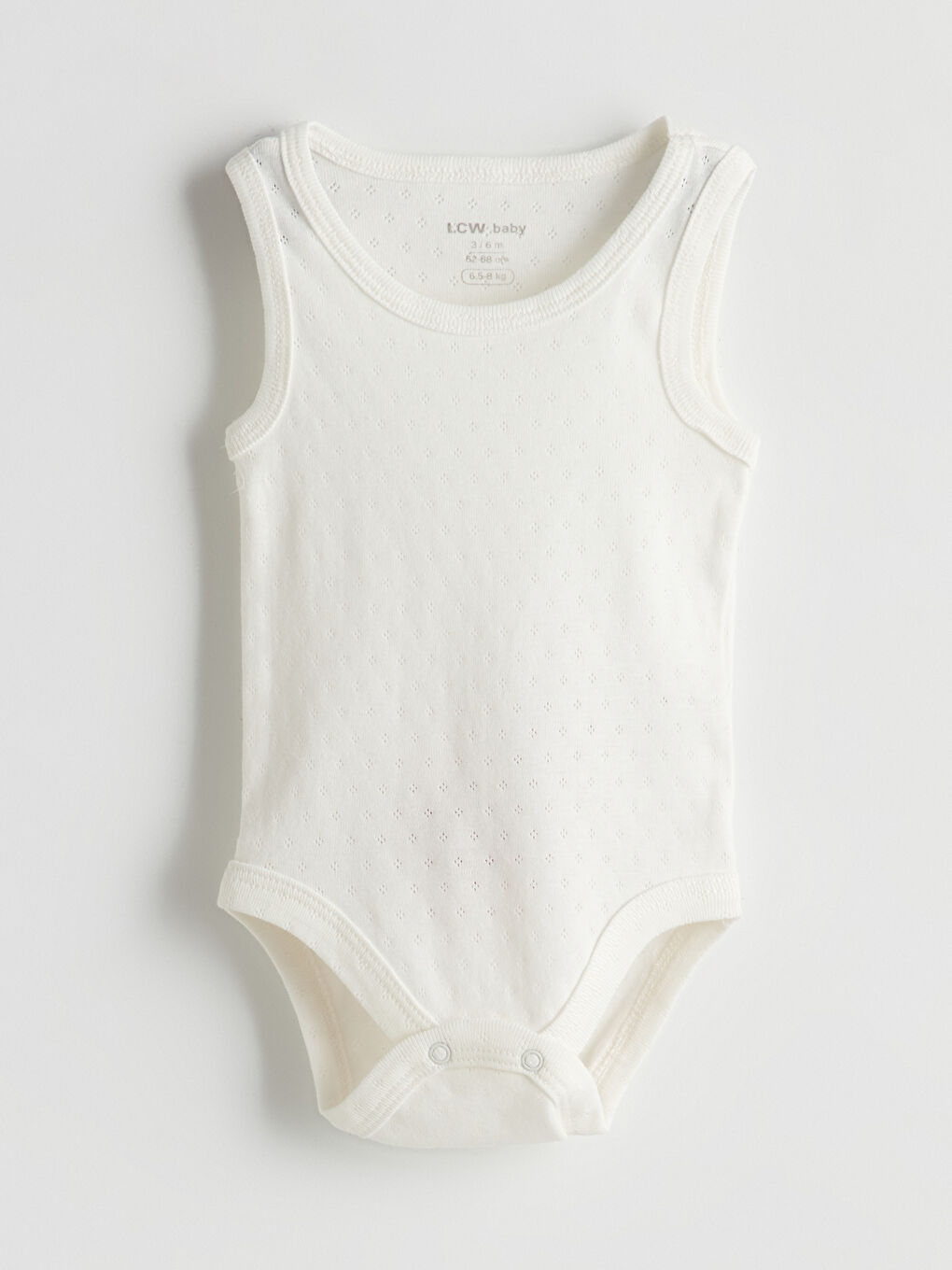 LCW baby Ekru Basic Erkek Bebek Çıtçıtlı Bodysuit