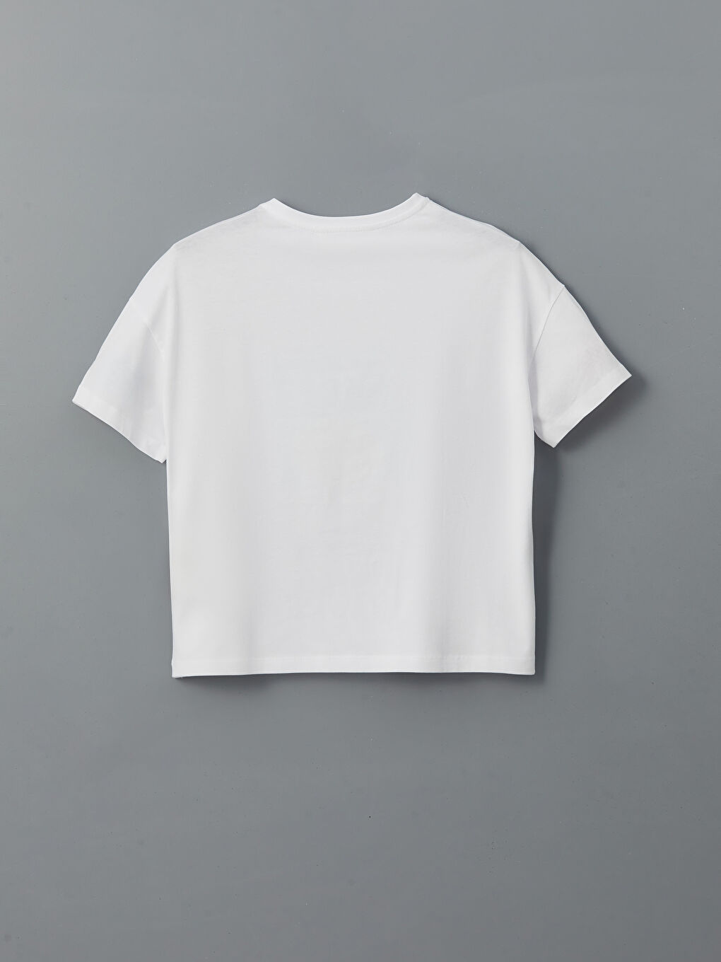 Beyaz Bisiklet Yaka Baskılı Kadın Pijama Üst-1