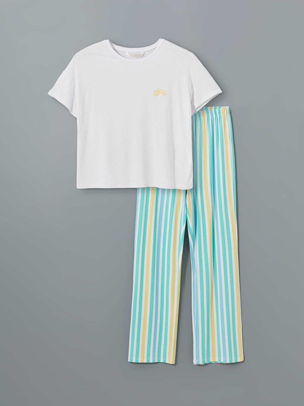 Crew Neck Printed Women's Pajamas Set -S5CU63Z8-LU9