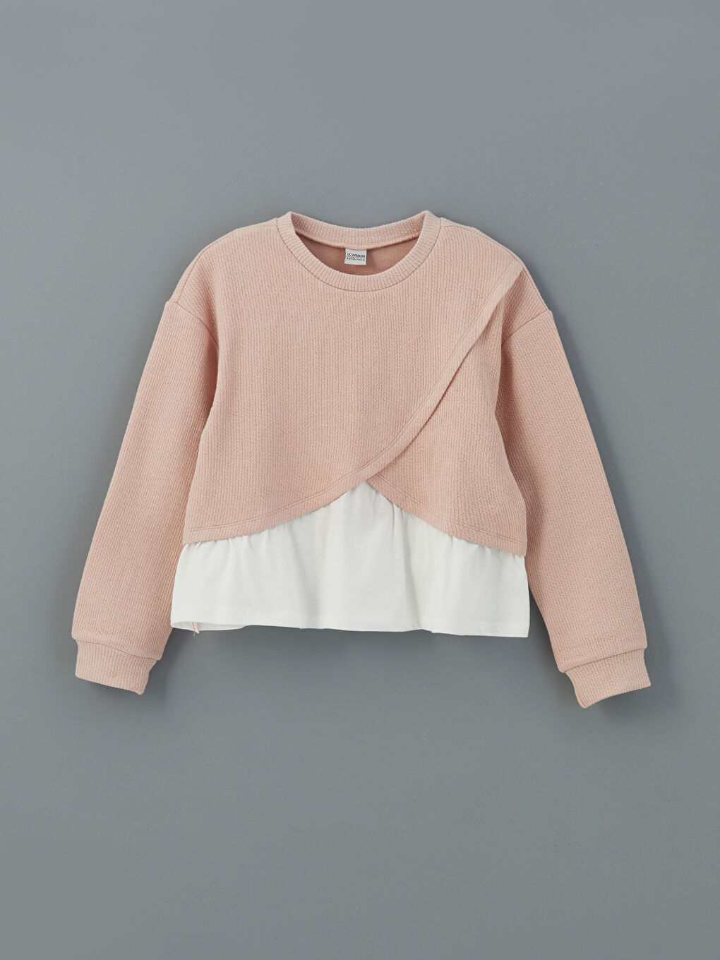 Pembe Bisiklet Yaka Kız Çocuk Sweatshirt