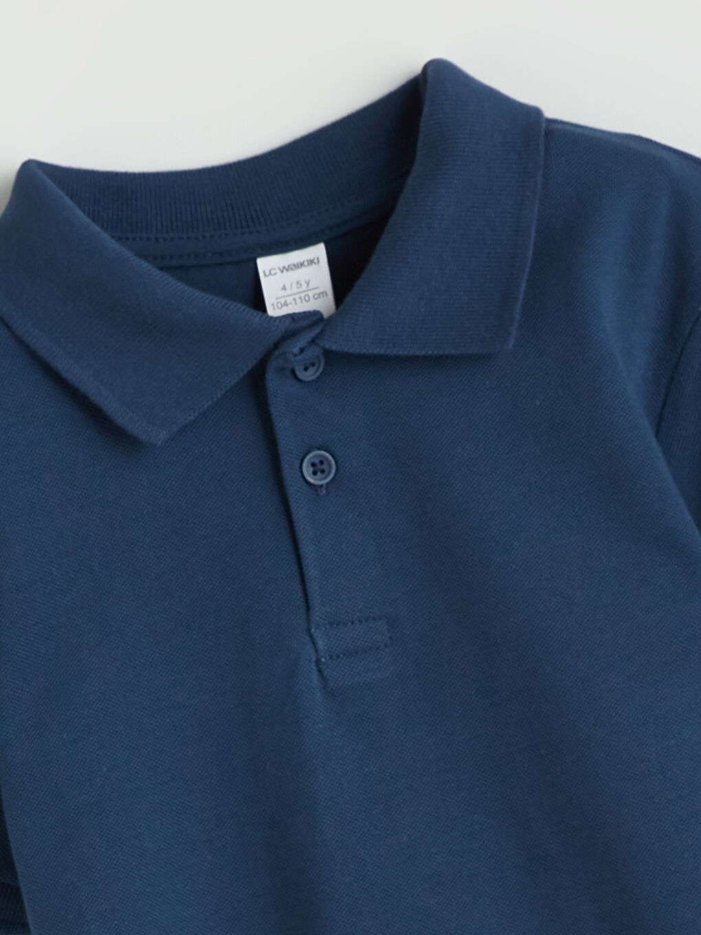 İndigo Polo Yaka Basic Erkek Çocuk Tişört-1