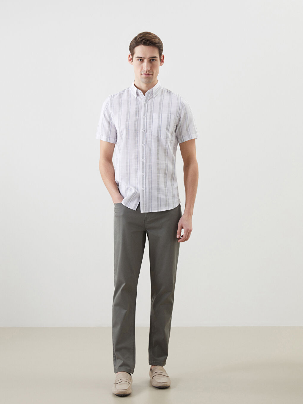 Slim Fit Gabardine Men's Chino Trousers -S5CV50Z8-P5X