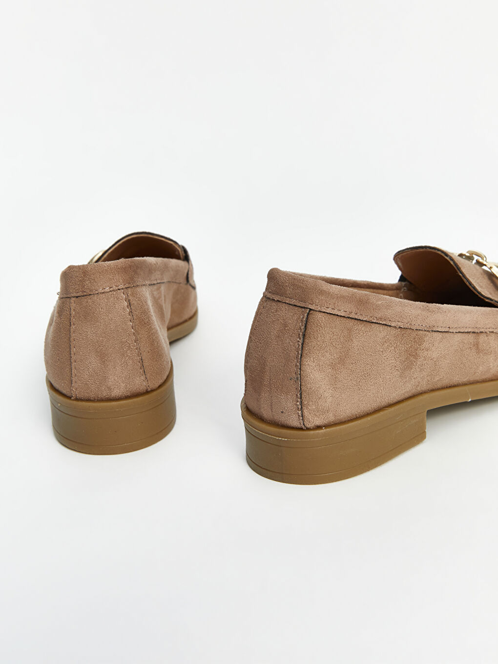 Bej Metal Tokalı Kadın Loafer Ayakkabı-6