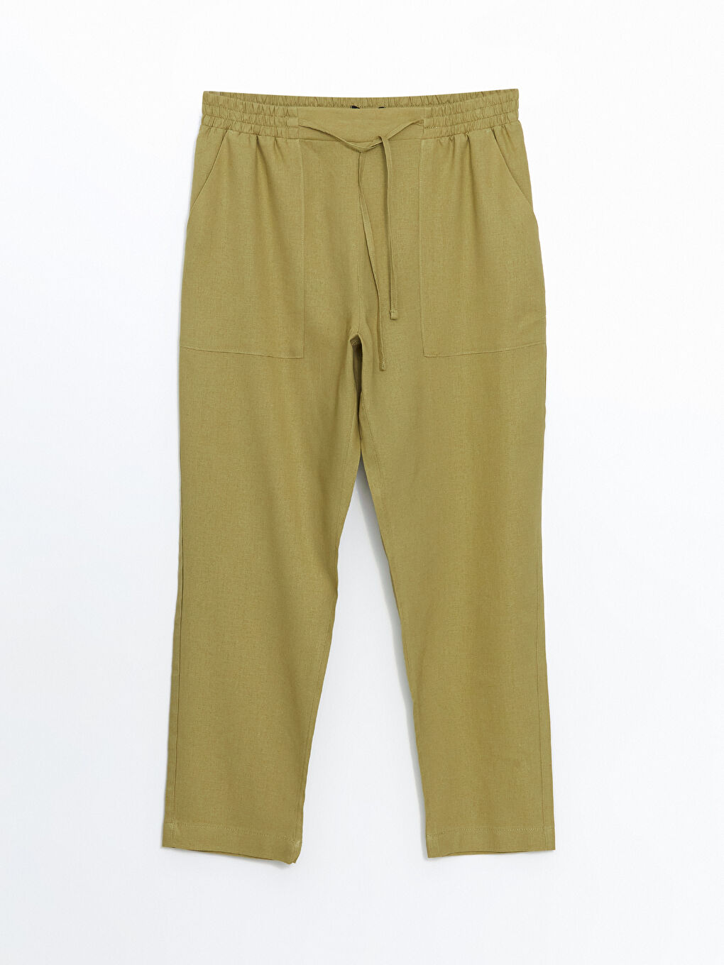 Pantalone za žene od mešavine lana sa elastičnim strukom -S5CV82Z8-D0D