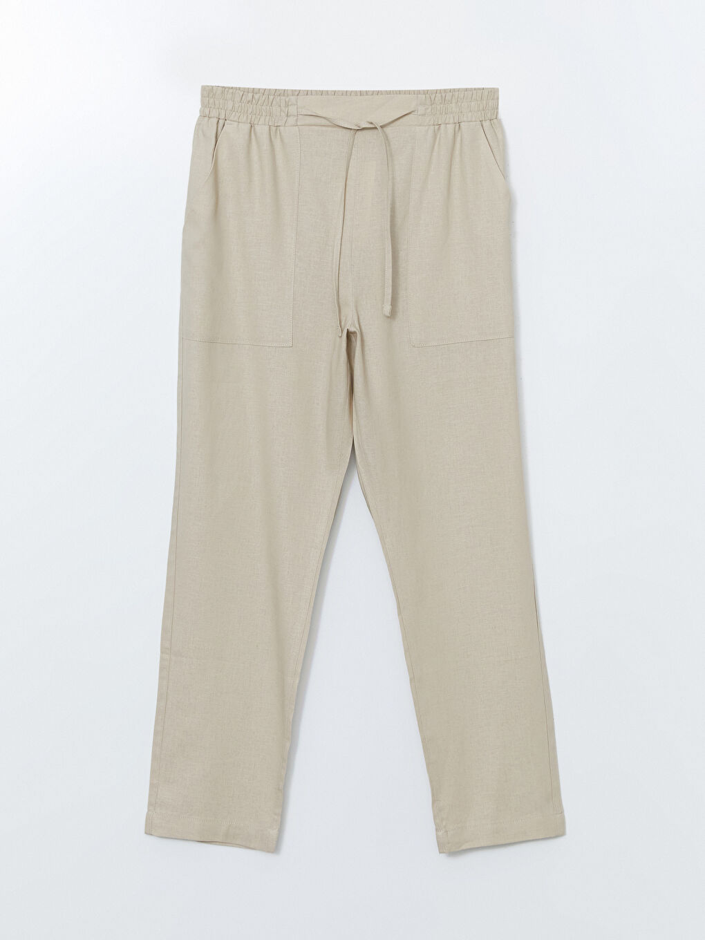 Pantalone za žene od mešavine lana sa elastičnim strukom -S5CV82Z8-FFG