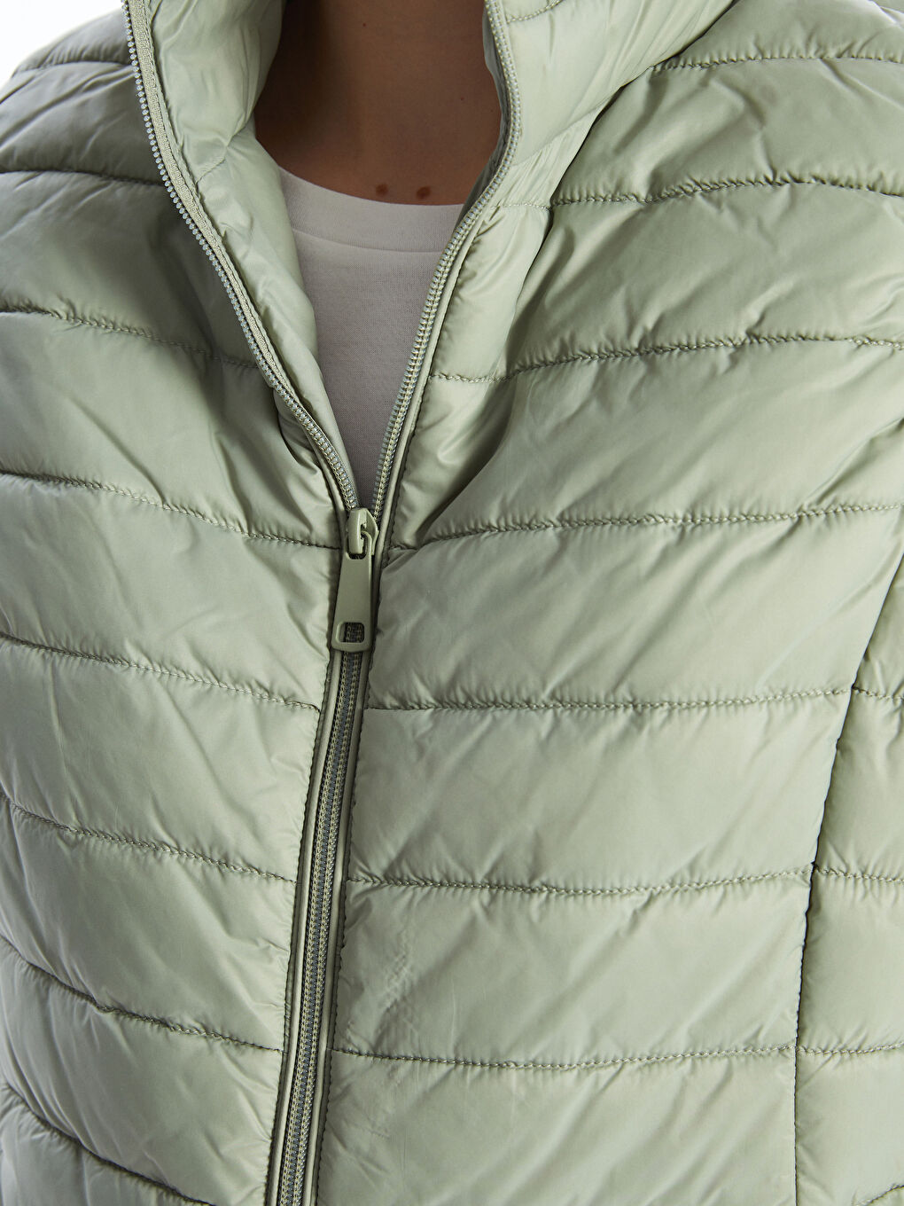 Funnel Neck Women's Puffer Gilet -S5CV85Z8-GGY