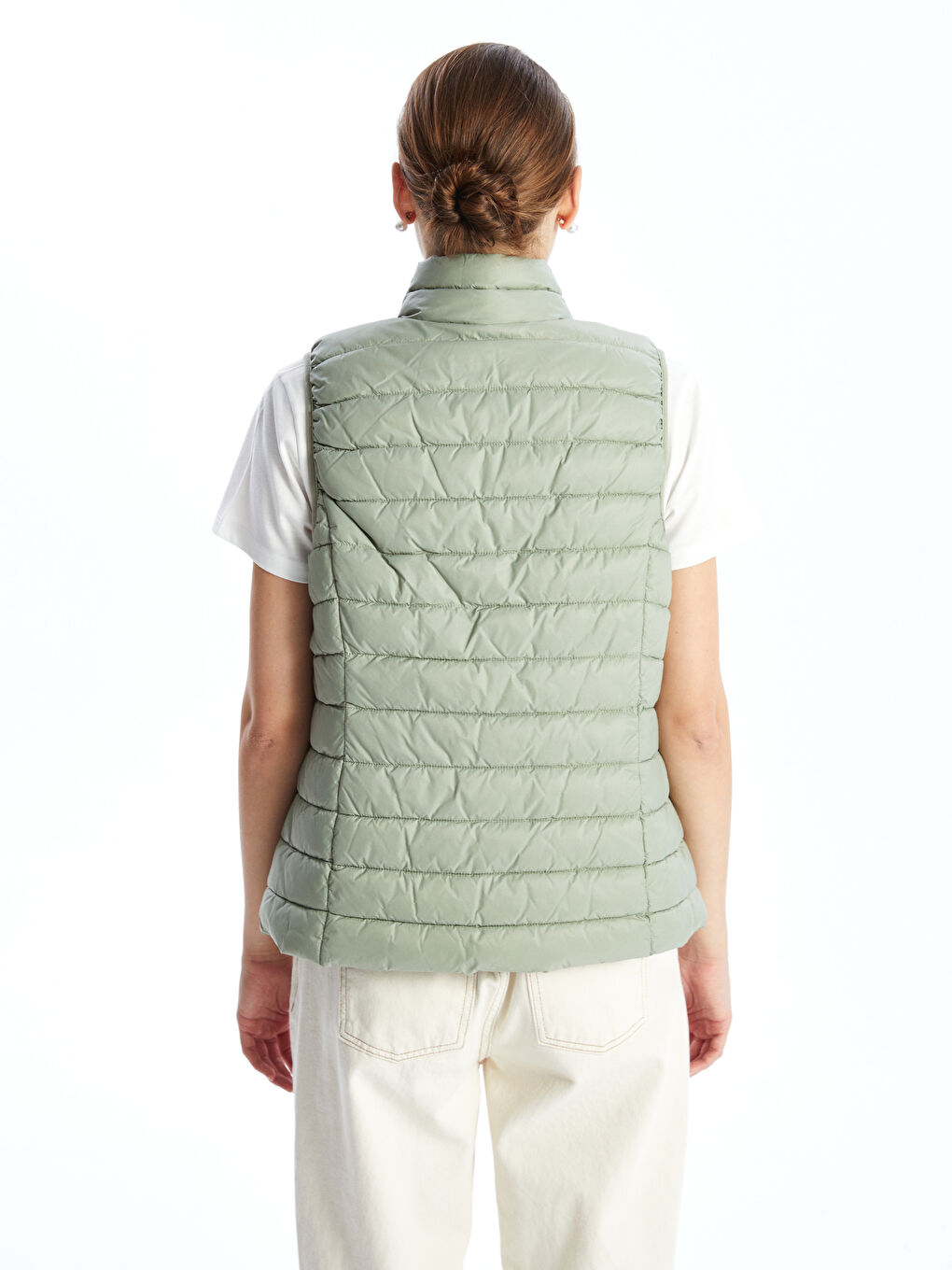 Funnel Neck Women's Puffer Gilet -S5CV85Z8-GGY