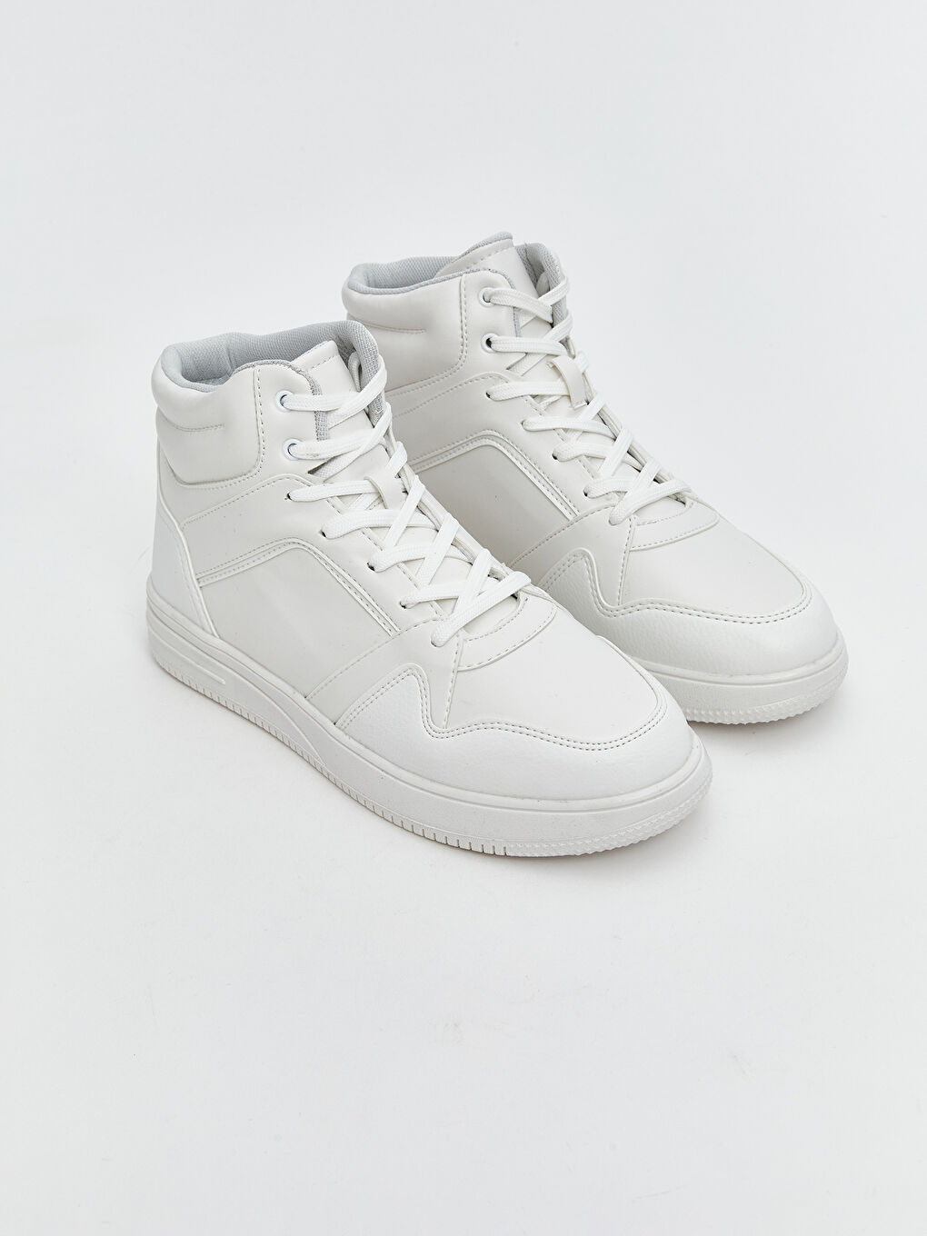 Beyaz Bağcıklı Bilek Boy Kadın Spor Ayakkabı