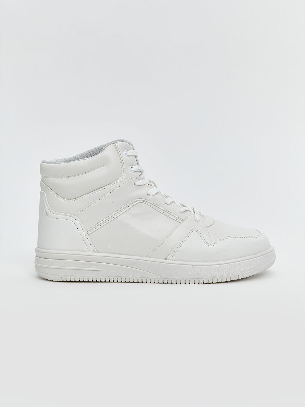 Beyaz Bağcıklı Bilek Boy Kadın Spor Ayakkabı-1