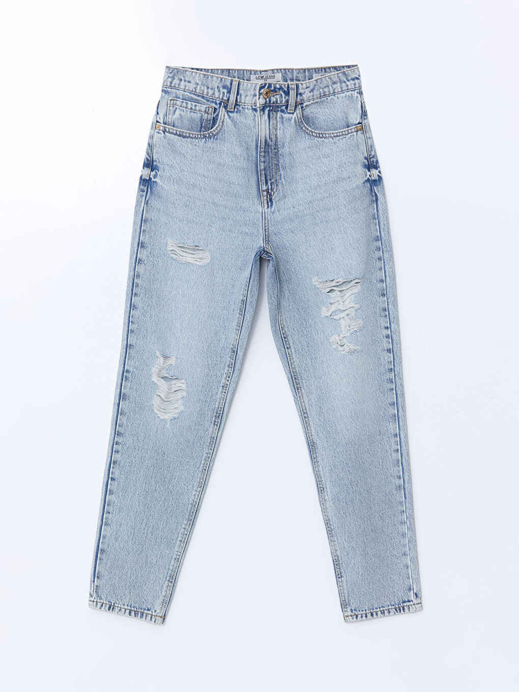 Ripped Detail Mom Fit Women's Jeans -S5CY46Z8-311