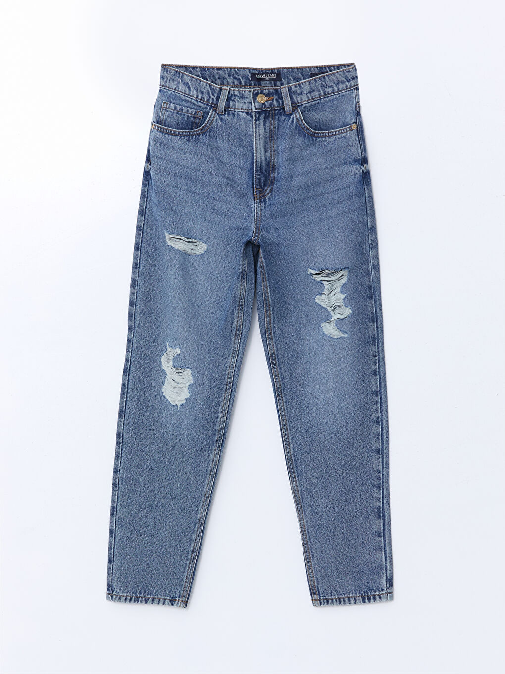 Ripped Detail Mom Fit Women's Jeans -S5CY46Z8-507