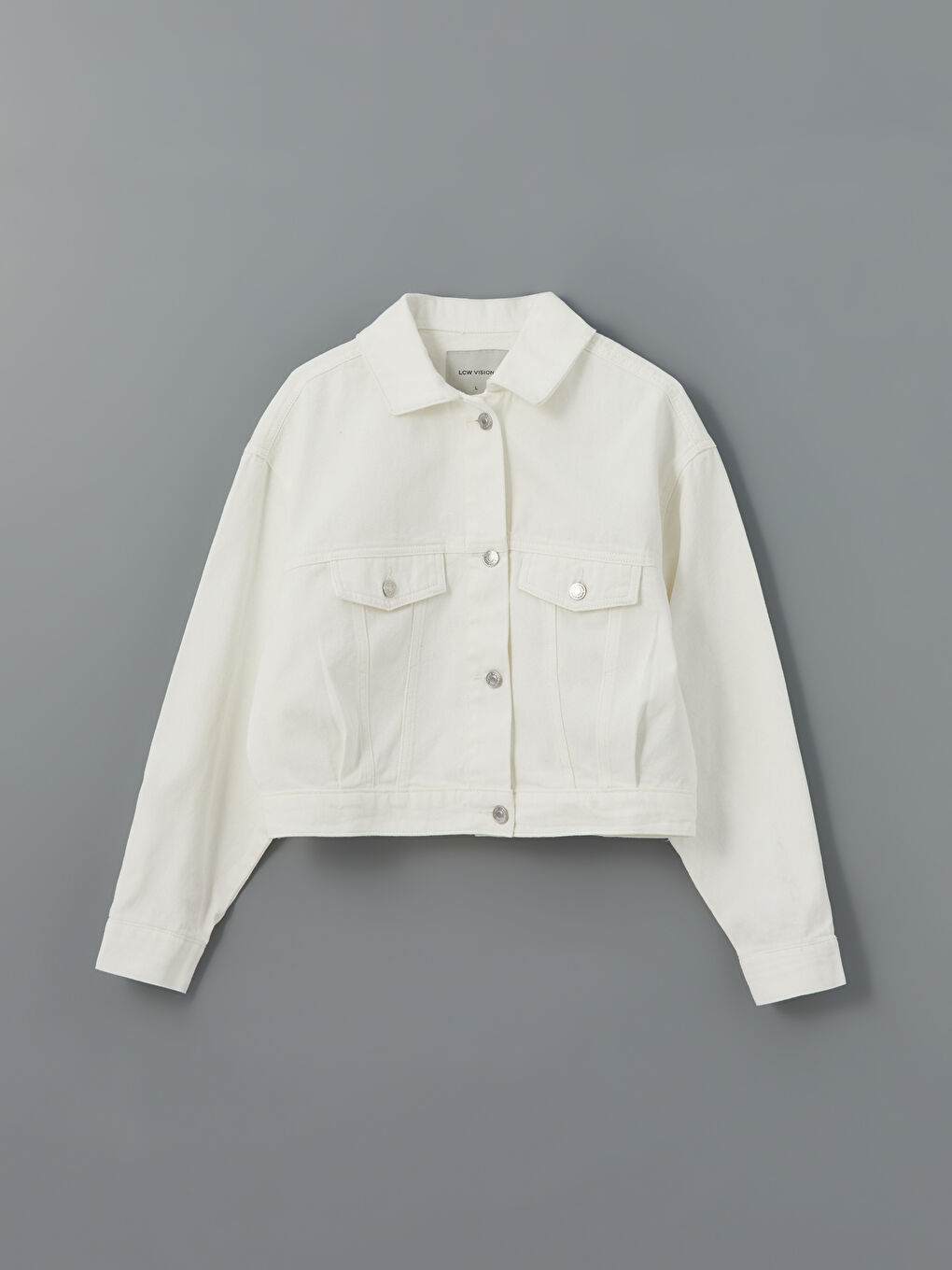 Collared Neck Women's Denim Jacket -S5CY48Z8-844