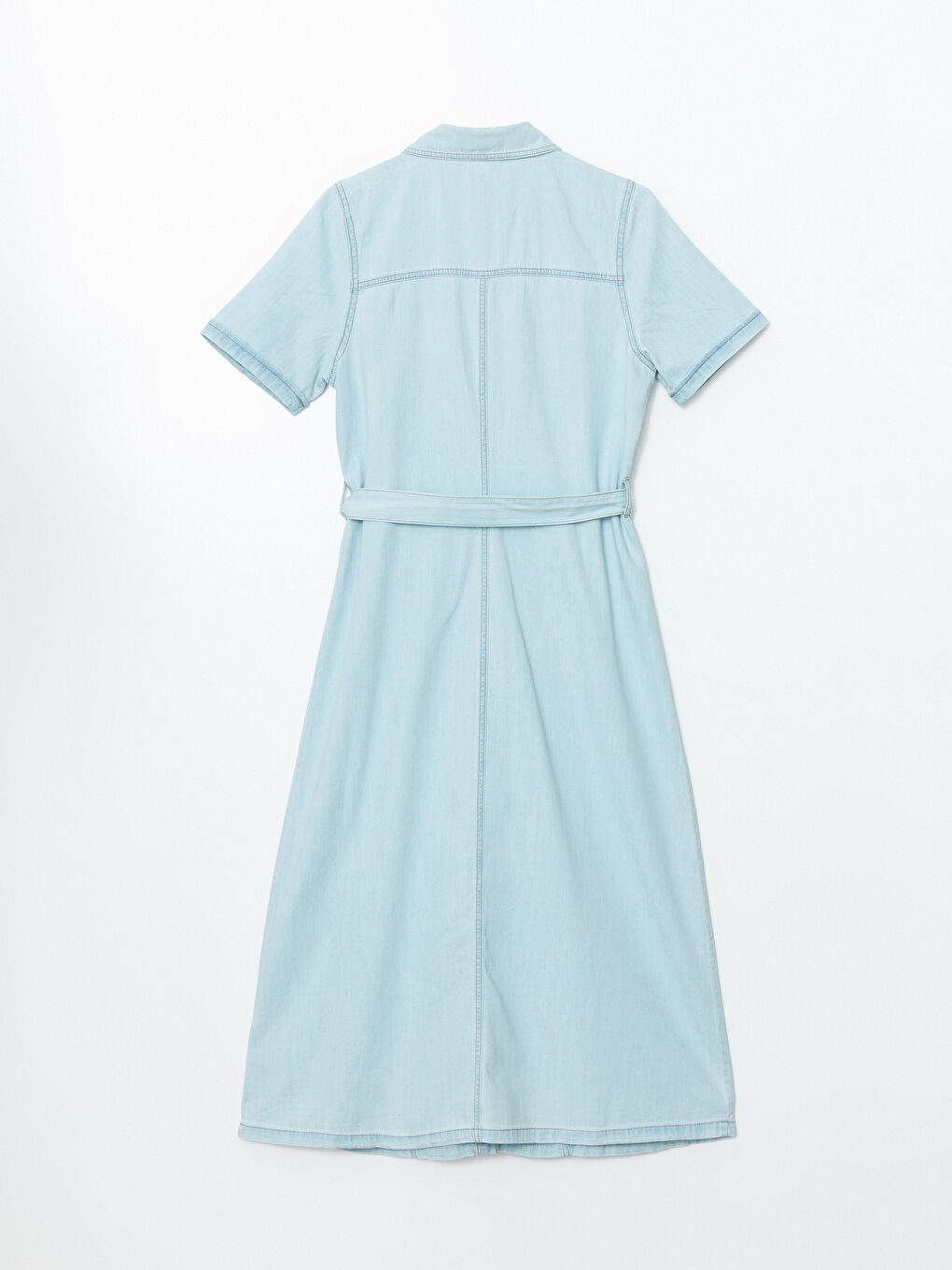 Collared Neck Women's Denim Dress -S5CY51Z8-311