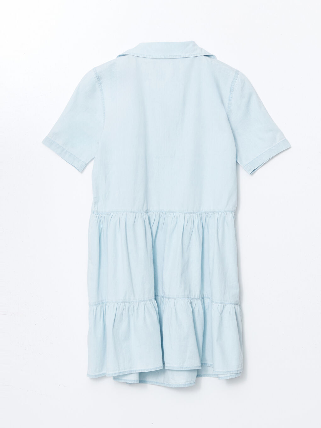 Collared Neck Mini Denim Dress -S5CY52Z8-311