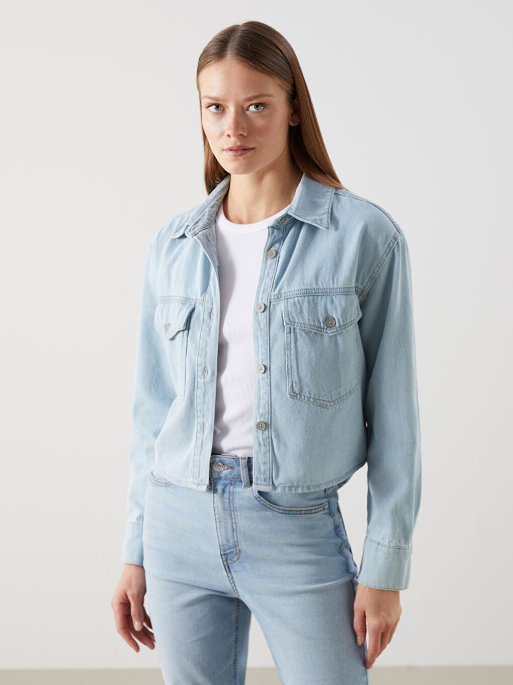Loose Fit Women's Denim Shirt -S5CY56Z8-311