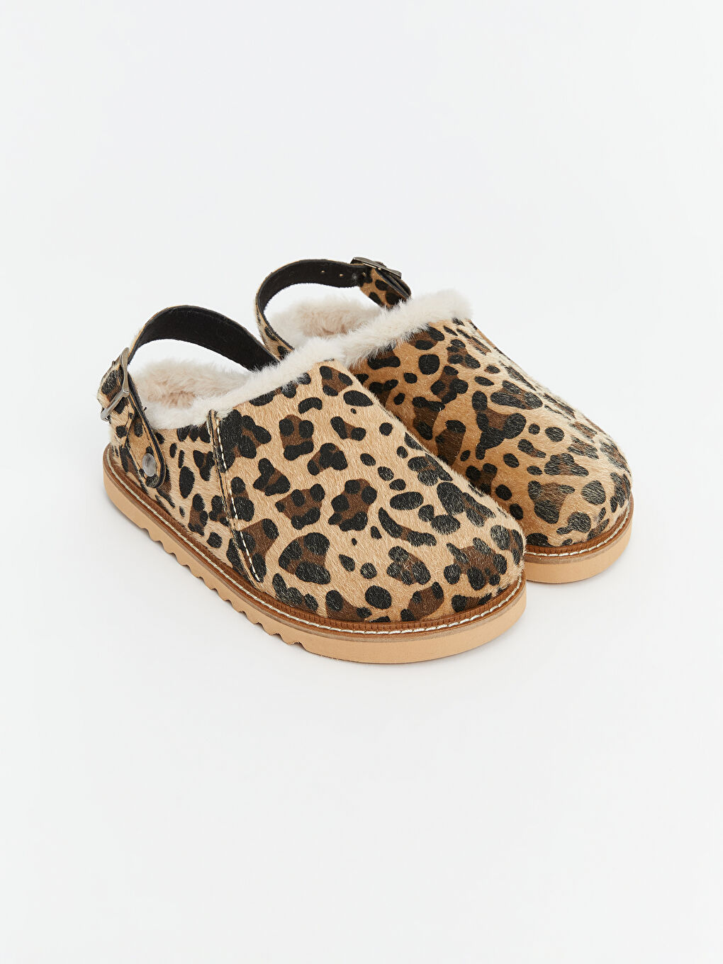 Karışık Leopar Desenli Süet Görünümlü Kadın Ev Terliği-2