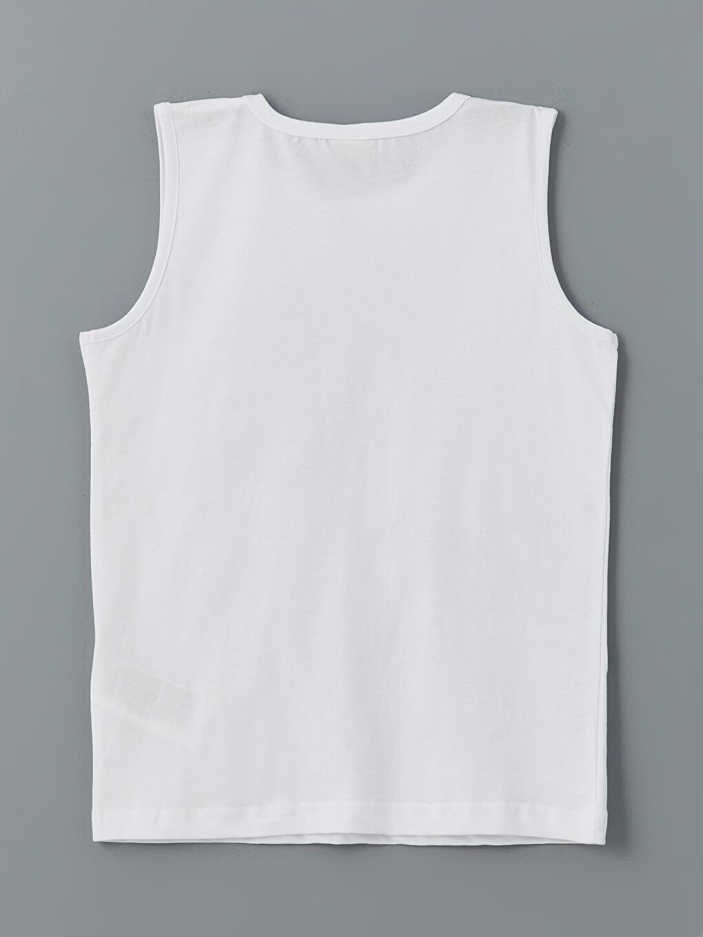 Beyaz Bisiklet Yaka Erkek Çocuk Atlet-1