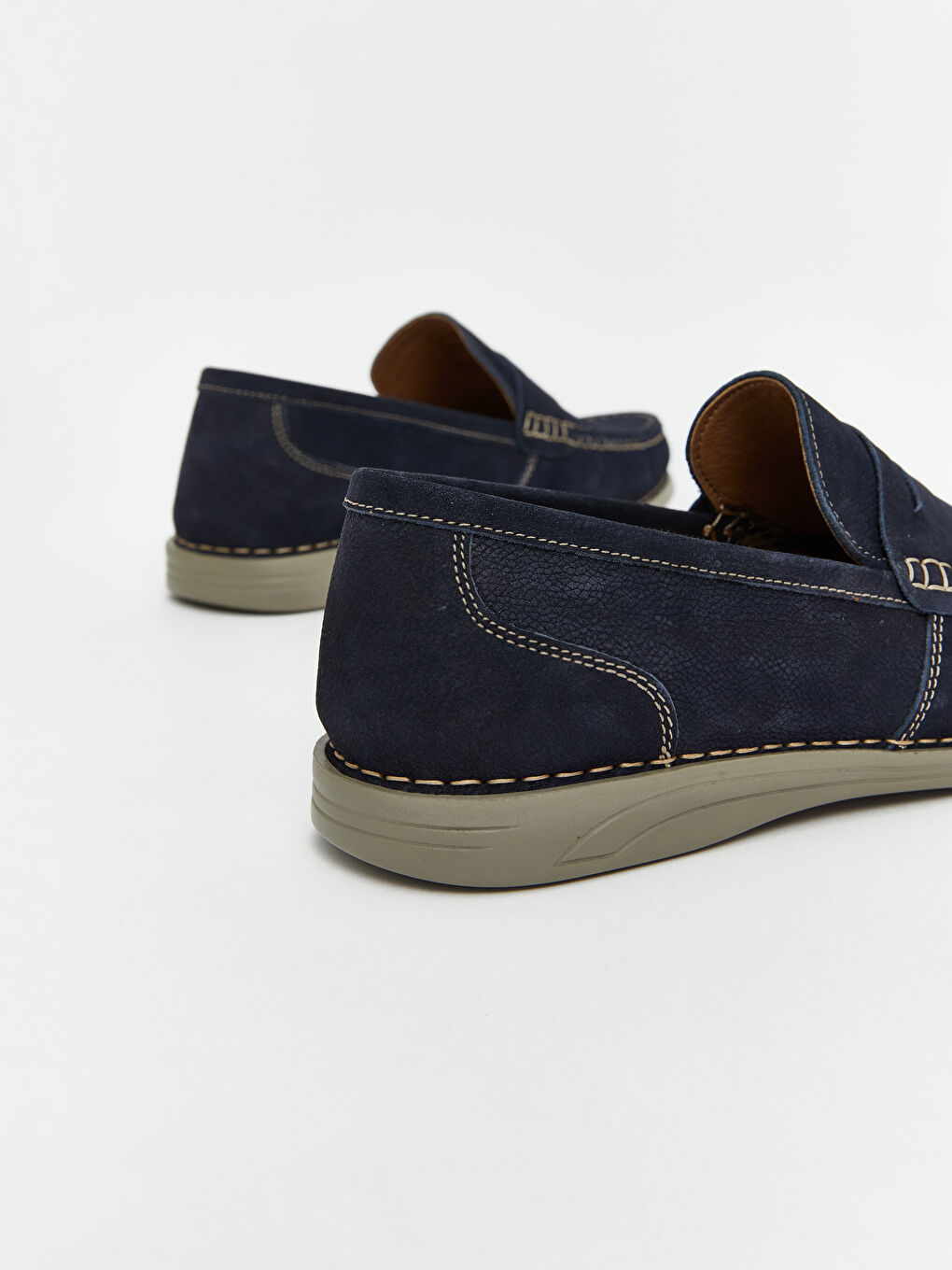 Lacivert Süet Erkek Loafer Ayakkabı-4
