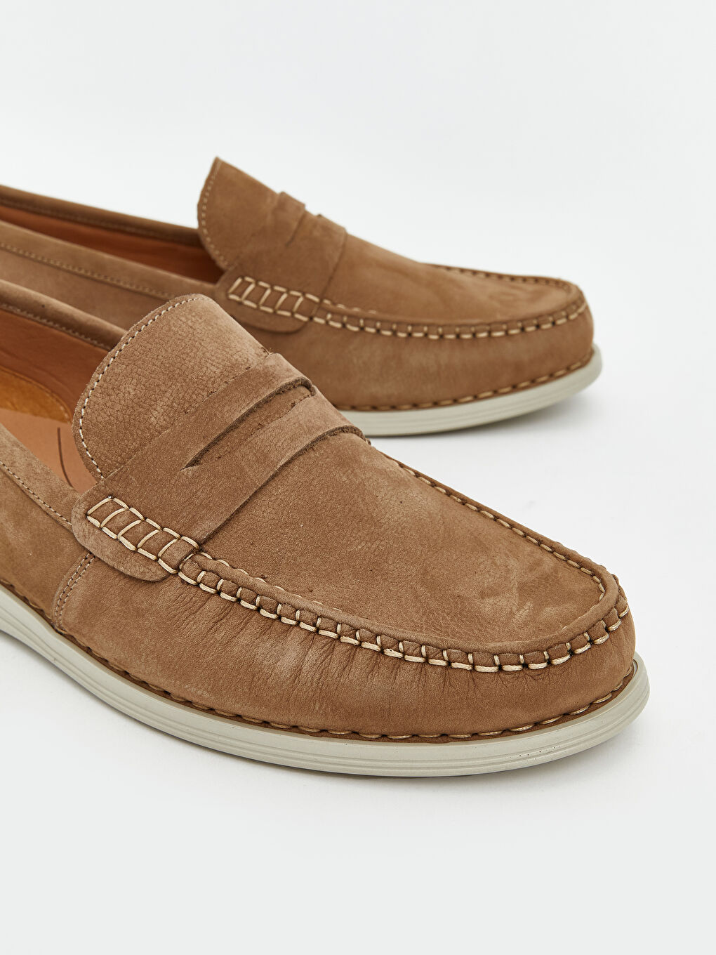 Kahverengi Süet Erkek Loafer Ayakkabı-2