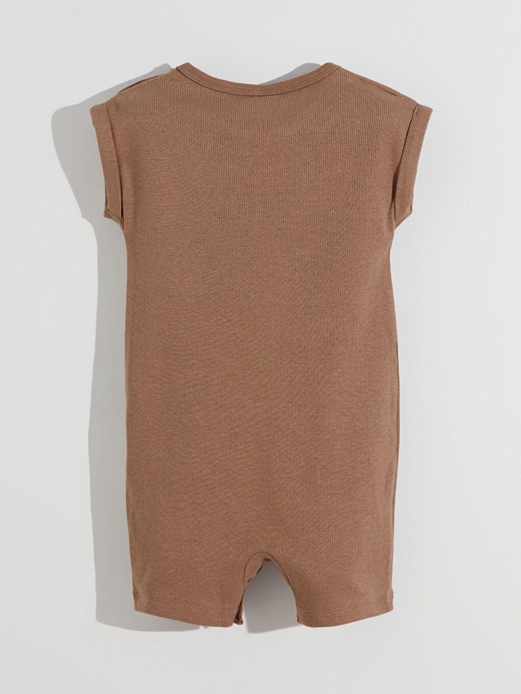 Kahverengi Bisiklet Yaka Baskılı Erkek Bebek Tulum-1