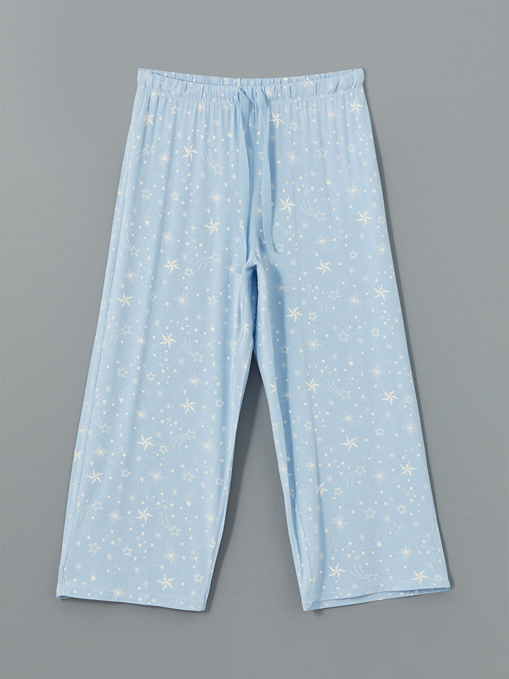 Mavi Bisiklet Yaka Baskılı Kadın Pijama Takımı-6