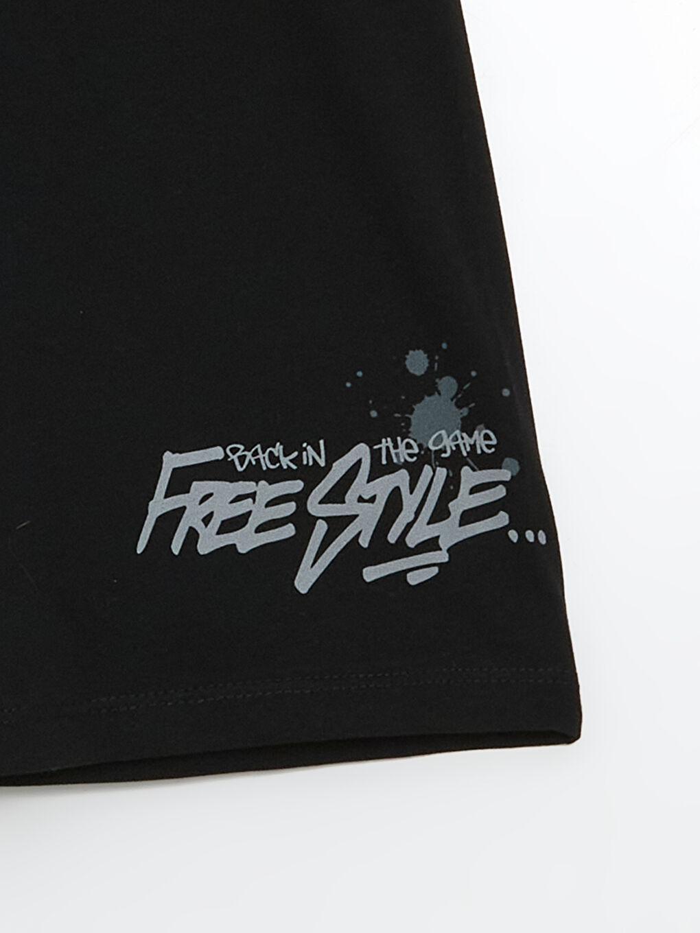 Siyah Beli Lastikli Erkek Çocuk Pijama Şort-1