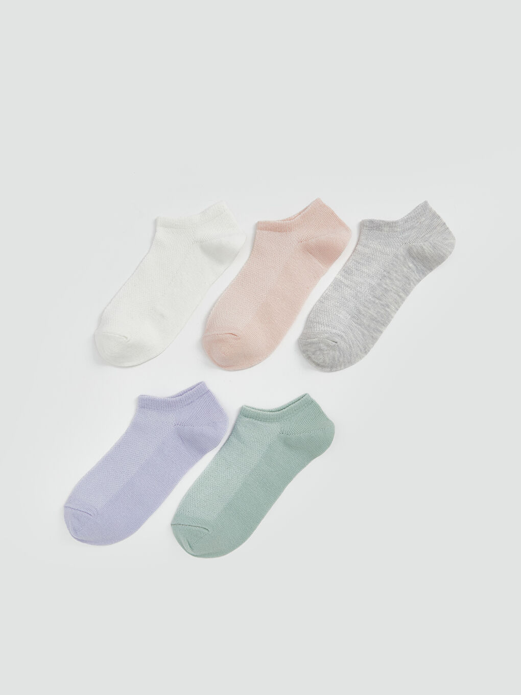 LCW DREAM Women's Plain Sneaker Socks 5-Pack -S5DB39Z8-FDU