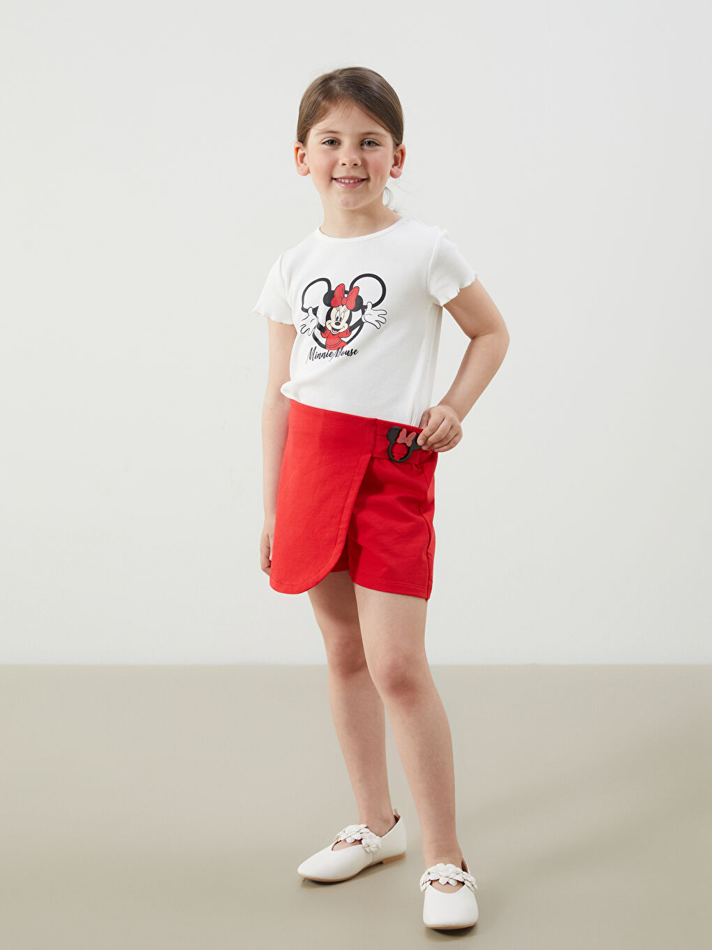 Minnie Mouse Printed Girls' T-shirt and Skort -S5DB84Z1-R9J