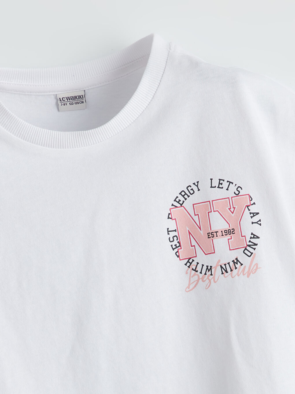 تيشيرت قصير بياقة دائرية للبنات - مجموعة من قطعتين-2