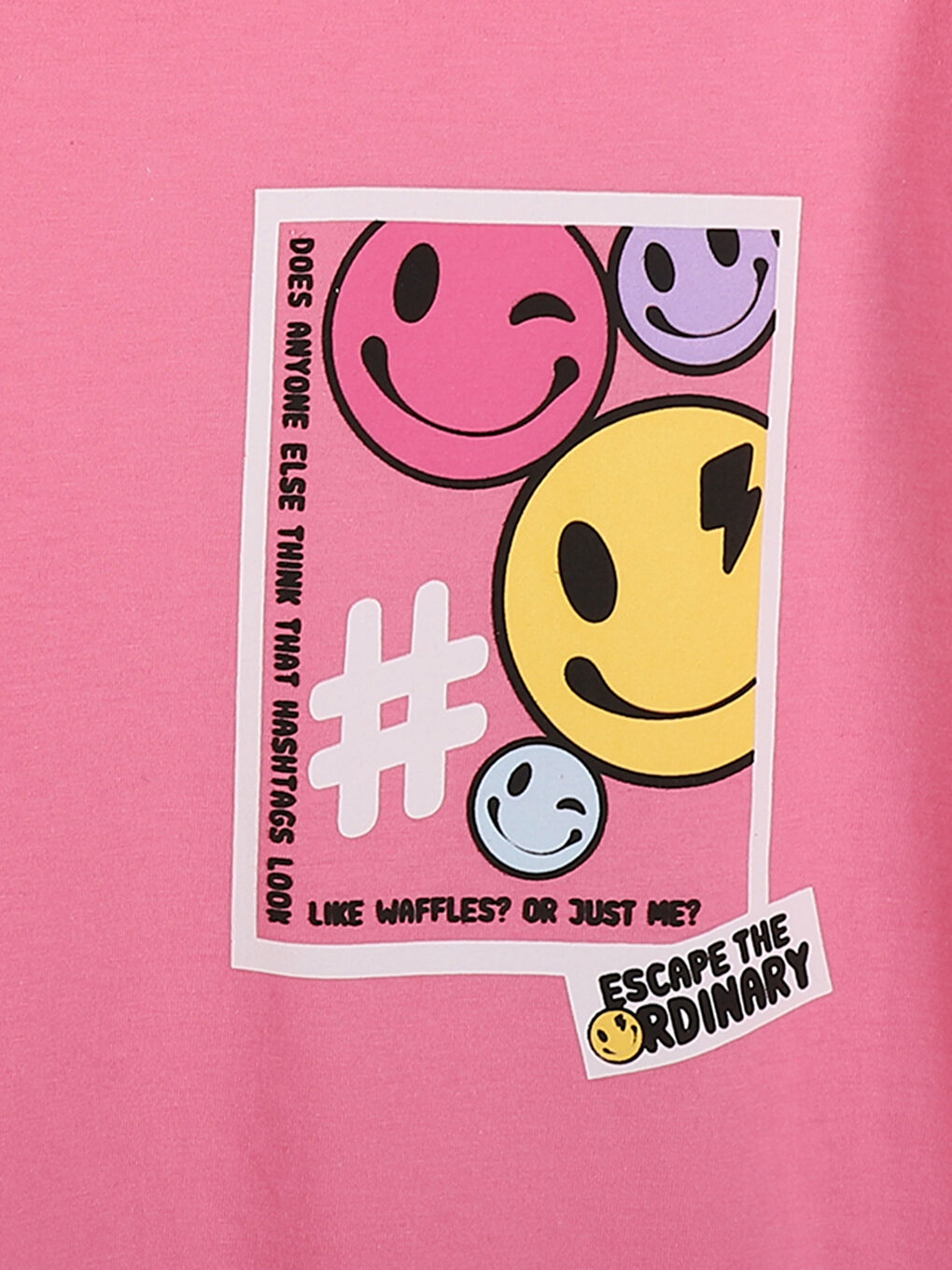 Crew Neck Printed Girls' T-Shirt 2 Pack-3