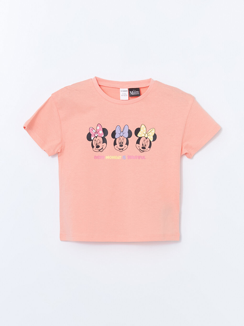 Mercan Minnie Mouse Baskılı Kız Çocuk Tişört