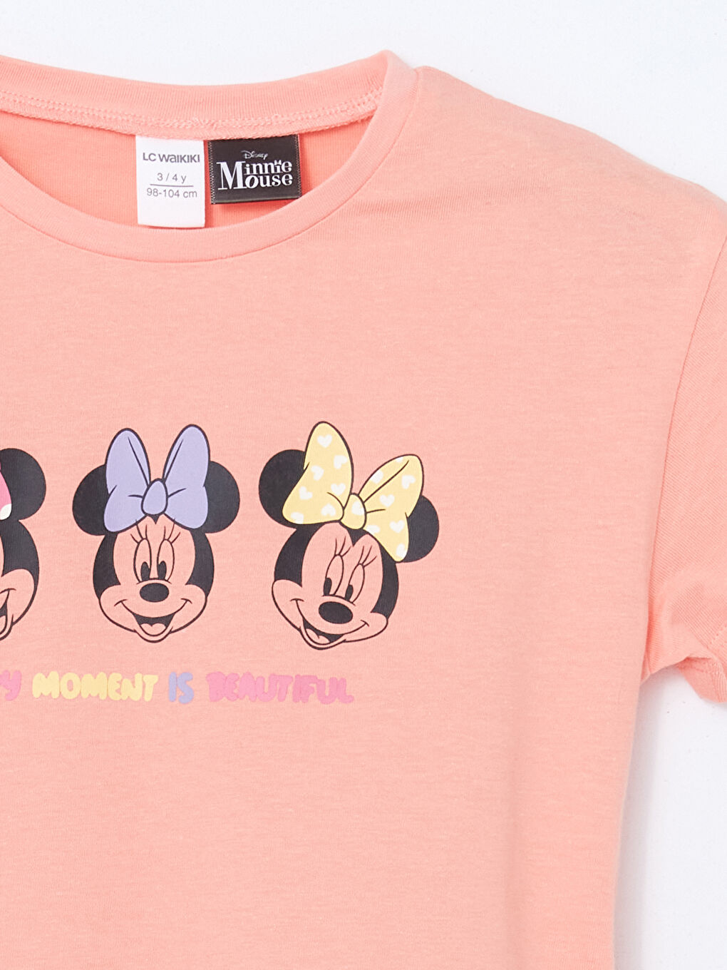 Mercan Minnie Mouse Baskılı Kız Çocuk Tişört-1