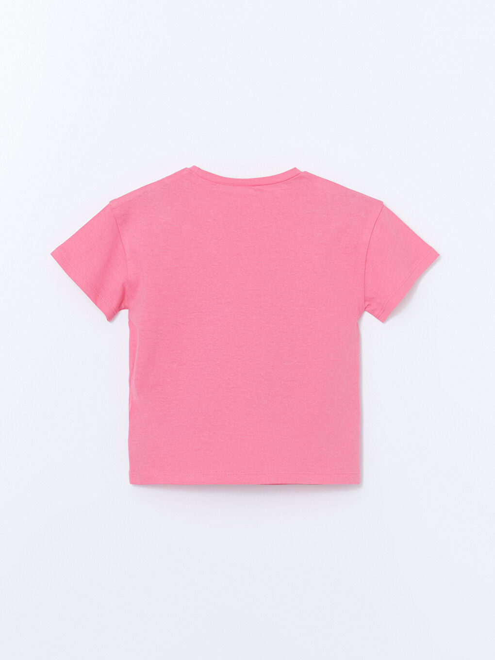 Pembe Bisiklet Yaka Minnie Mouse Baskılı Kız Çocuk Tişört-2