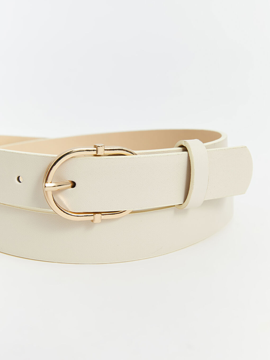 Bej Deri Görünümlü Kadın Kemer 2'li-9