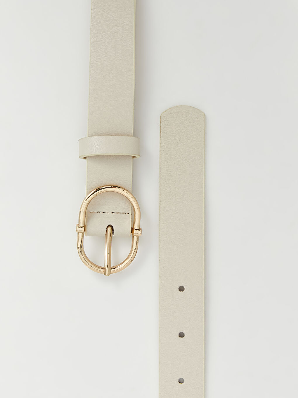 Bej Deri Görünümlü Kadın Kemer 2'li-11