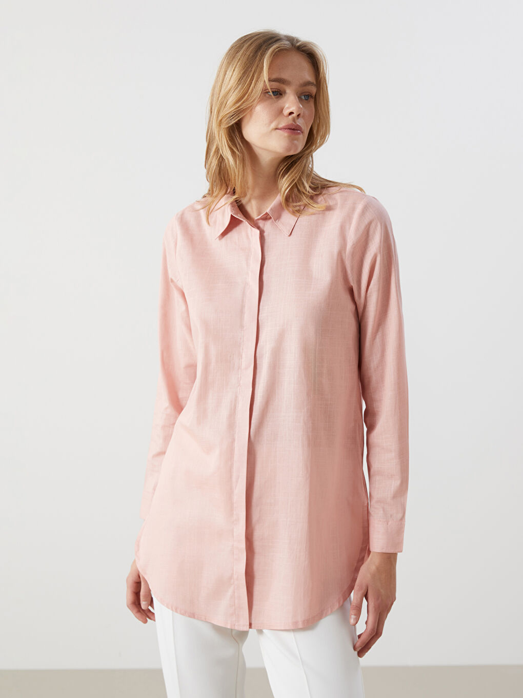 LCW Modest Loose Fit Kadın Gömlek Tunik -S5DC69Z8-Y6Q