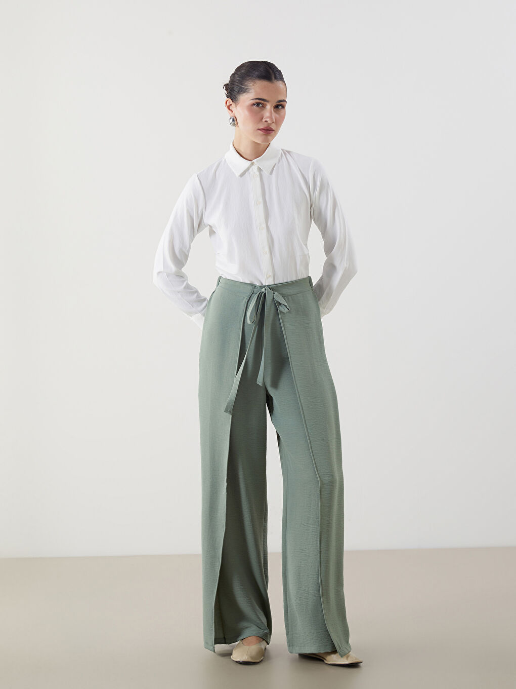 LCW Modest Tie-Waist Women's Trousers -S5DC95Z8-JYN