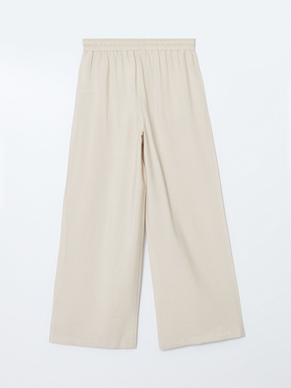Pantalon à Taille Élastiquée à Jambe Large pour Femmes-5
