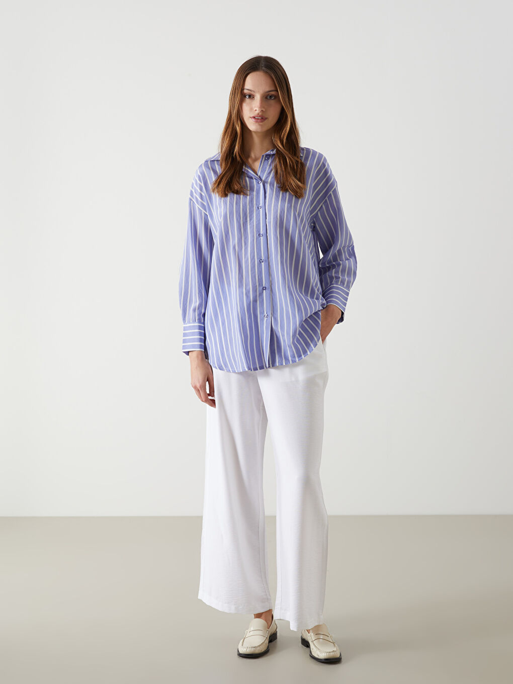LCW Modest Beli Lastikli Geniş Paça Kadın Pantolon -S5DD00Z8-Q6K