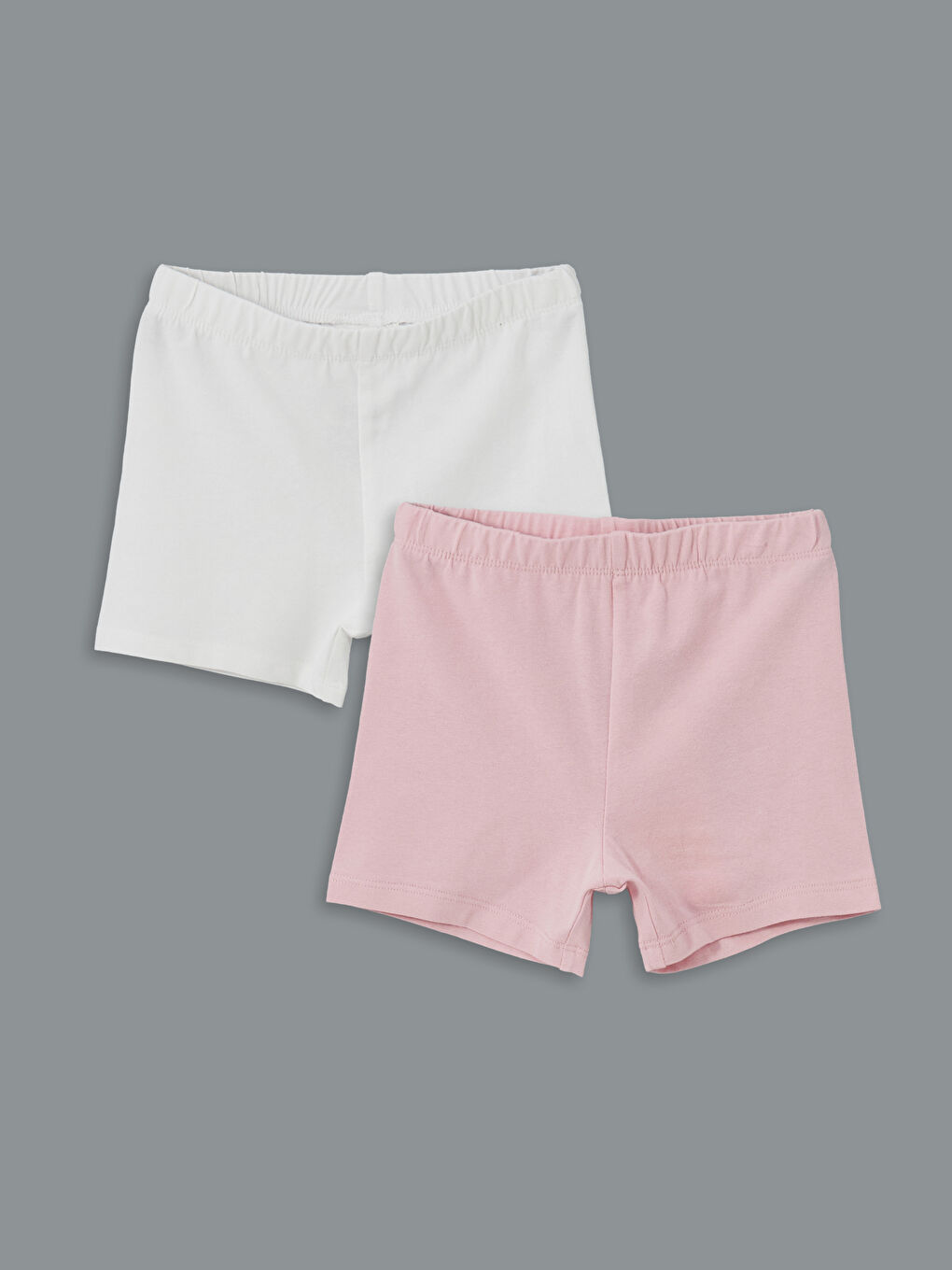 Elastic Waist Basic Girls Shorts Set Of 2 -S5DD81Z1-QWL