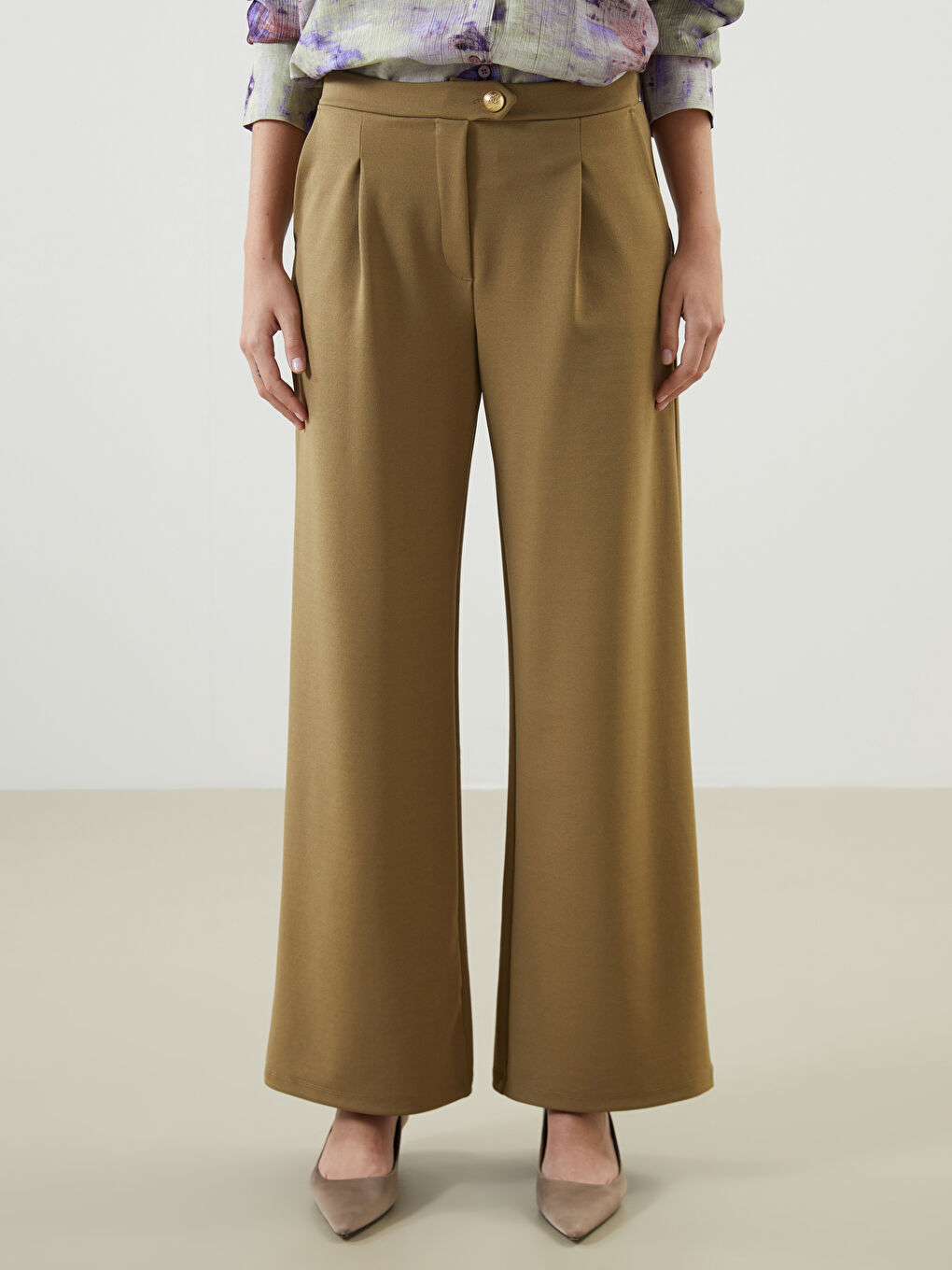 Relaxed Fit Regular Crepe Women's Trousers -S5DE00Z8-L0G